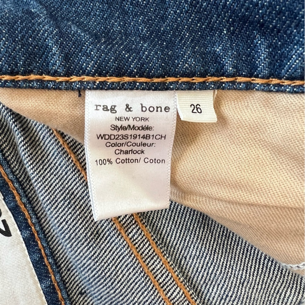 Rag & Bone Maya High-Rise Shorty Short in Charlock Blue, size 26 - Picture 10 of 11